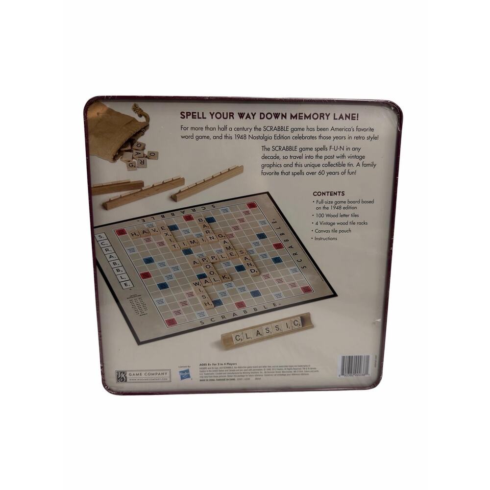 Scrabble Nostalgia Edition 1948 Tin Board Game Classic Crossword NEW Sealed - Picture 2 of 4
